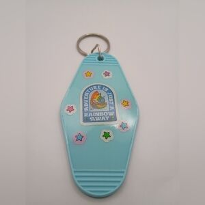 Motel Keychain Custom Retro Styled Light Blue Rainbow Brite Keyring